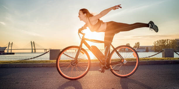 A person riding a bike